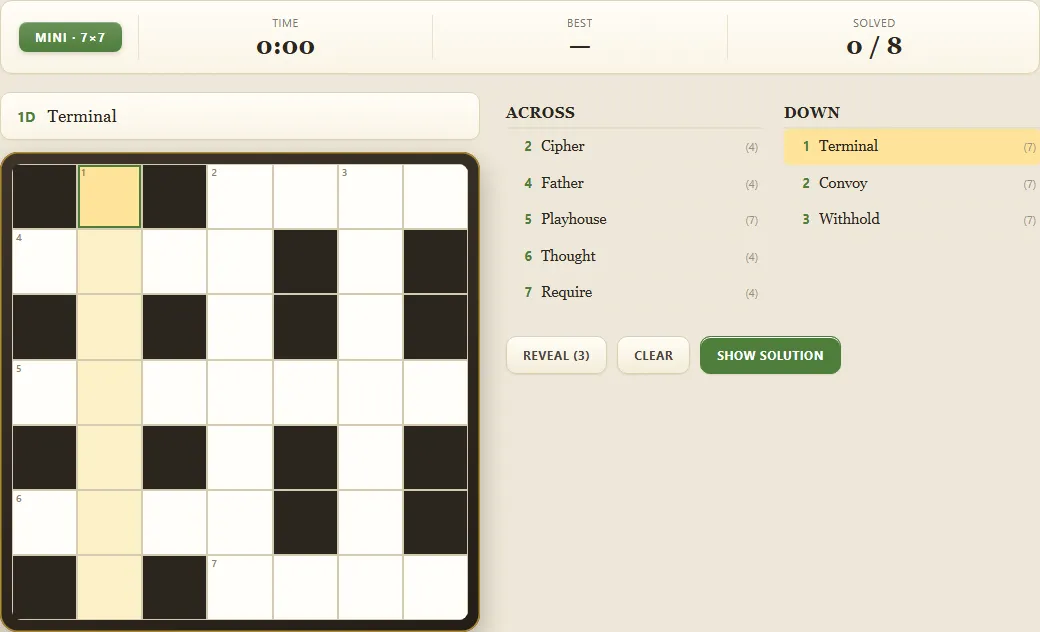 In Other Words crossword