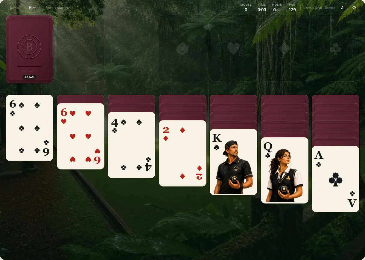 Bowlsy Solitaire on a photographed club green