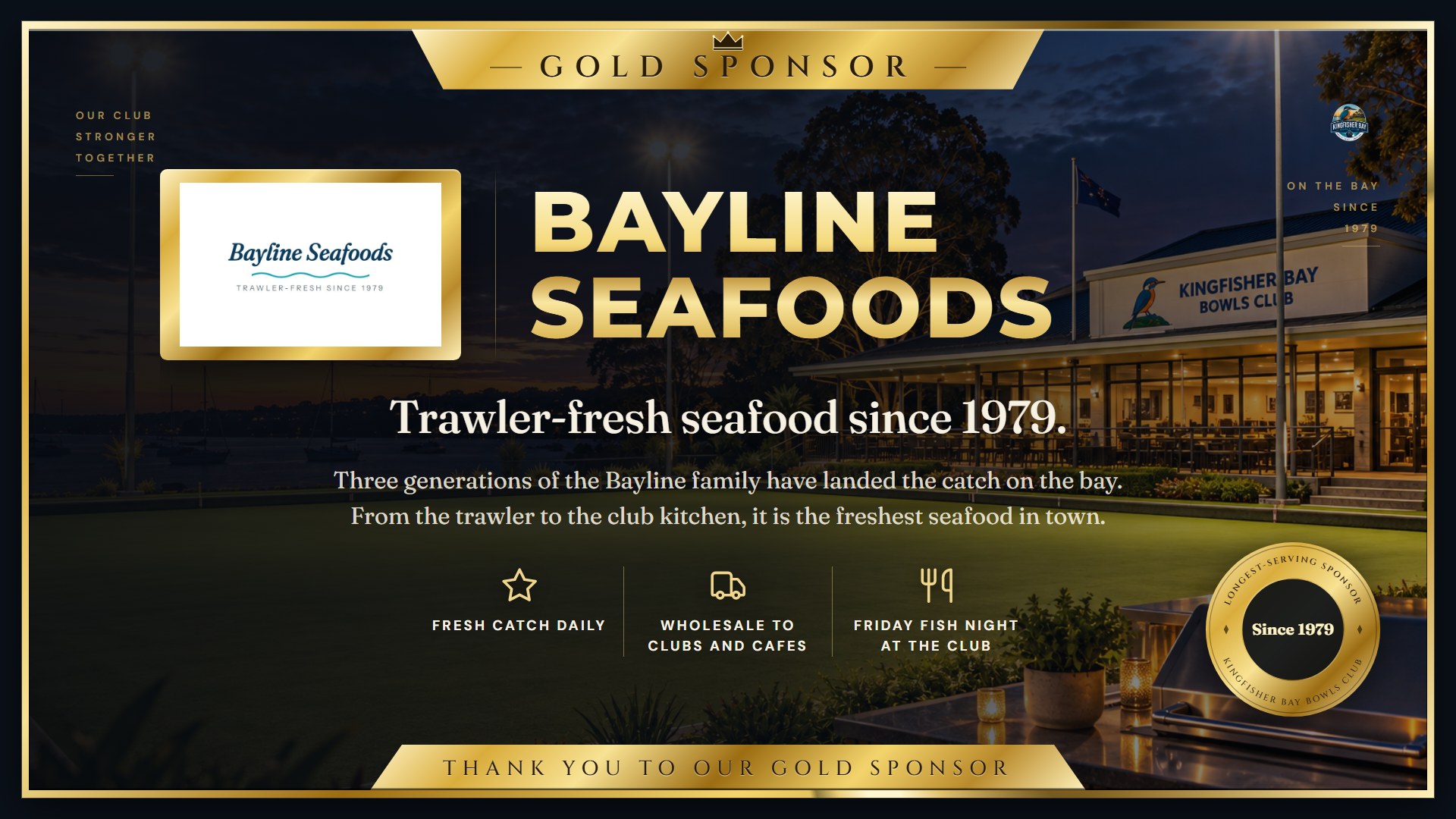 Club TV — Gold sponsor spotlight board