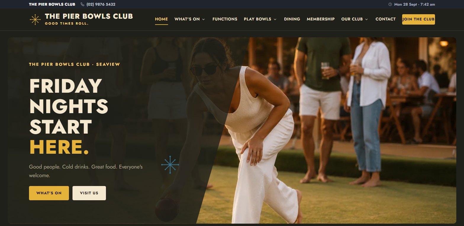 The Mid-Century template — a club home page