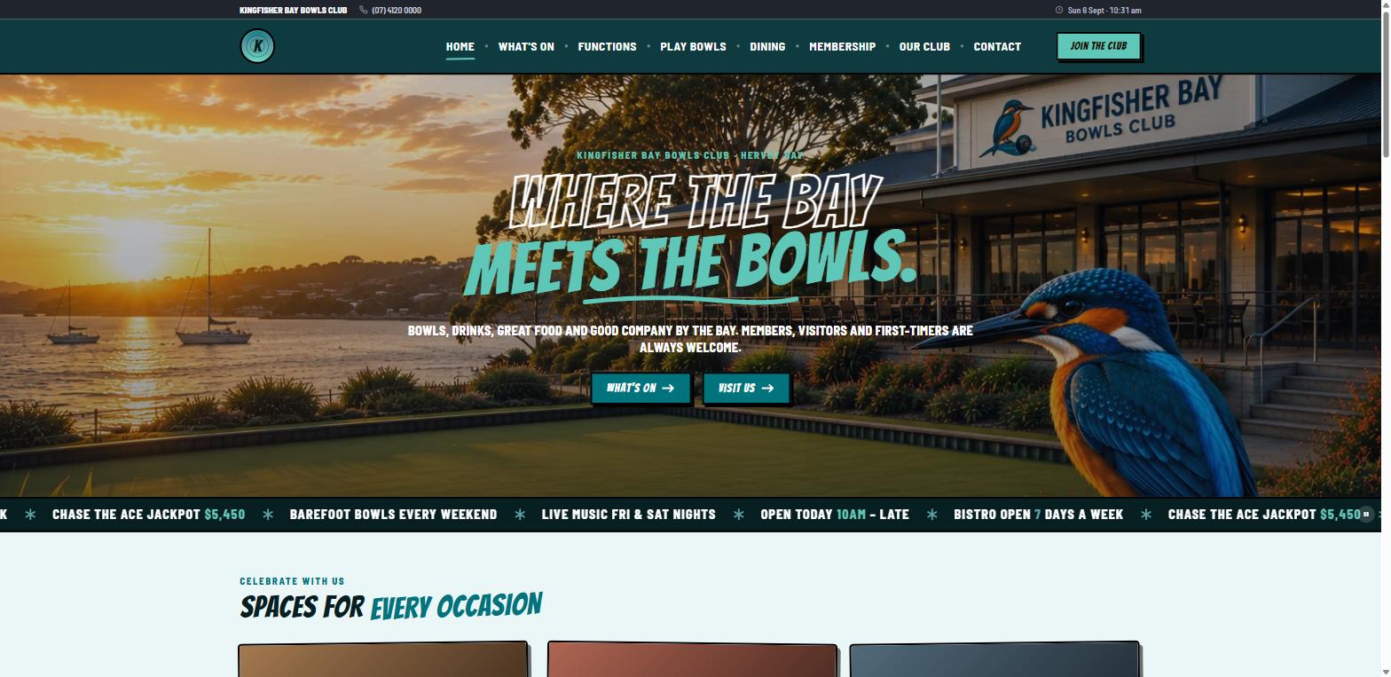 The Modern & Fun template — a club home page